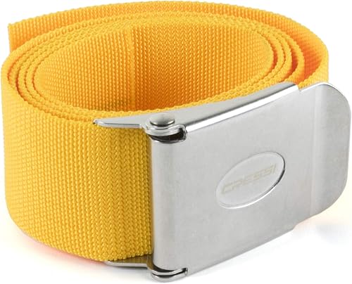 Cressi Cinturón de peso de nylon con hebilla, amarillo, regular