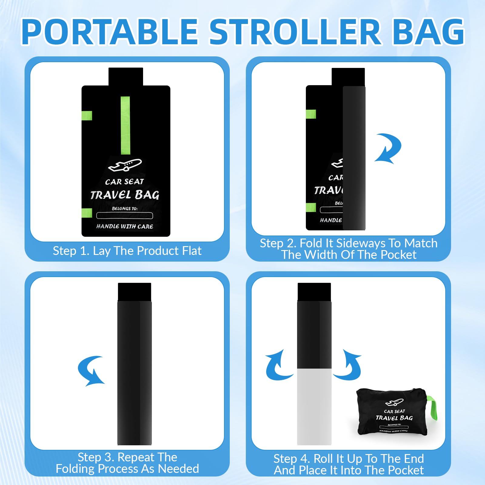 Borsa da trasporto per seggiolino auto per neonati, 34 × 18 × 18 pollici, Borsa impermeabile in tessuto Oxford 600D, Compatibile con Maxi-Cosi, Nuna, Cybex, Borsa per passeggino per viaggi in aereo