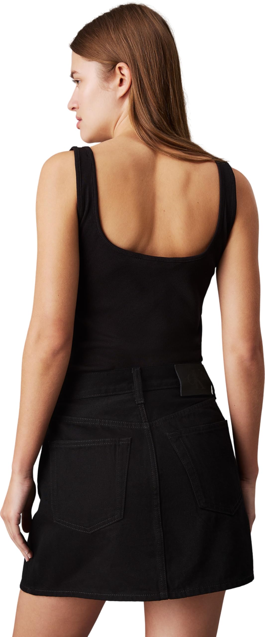 Calvin Klein Donna Canotta CK Rib Scollo Rotondo