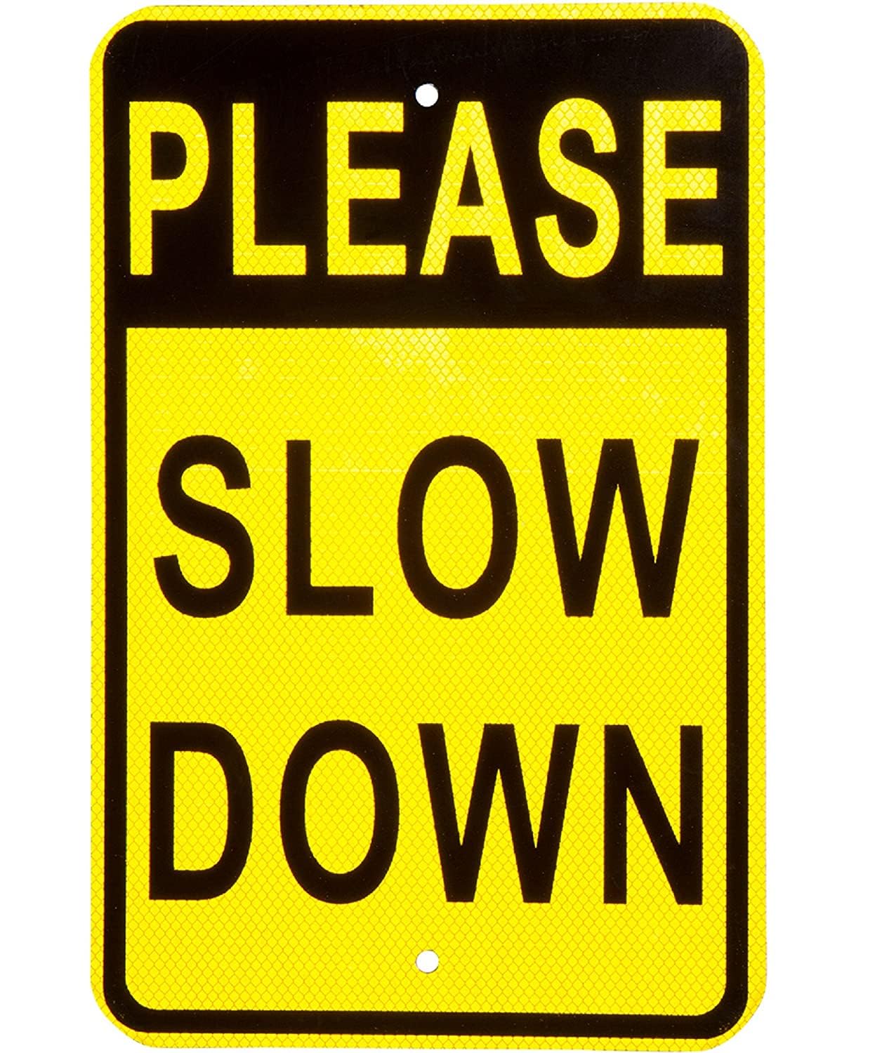 Señal de tráfico con texto en inglés «Please Slow Down for Neighborhood Safety» de 30,5 x 45,7 cm con reflectante prismático 3M de grado de ingeniero, 2 mm de grosor, señal de advertencia duradera