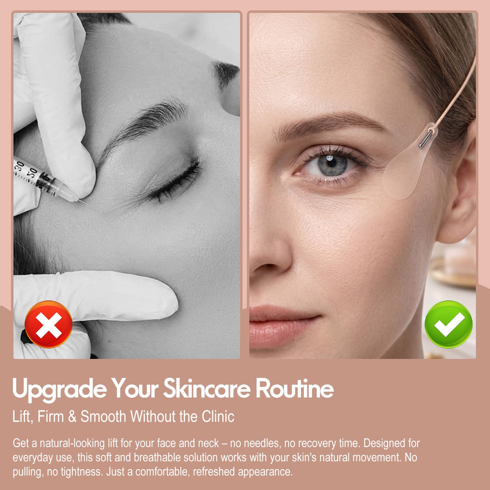 80 Pezzi Face Lift Tape Invisible, Cerotti Lifting Viso con Tiranti Regolabili, Adesivi Lift Viso Trasparenti Impermeabili, Effetto Lifting Istantaneo per Trucco Quotidiano VisoCollo
