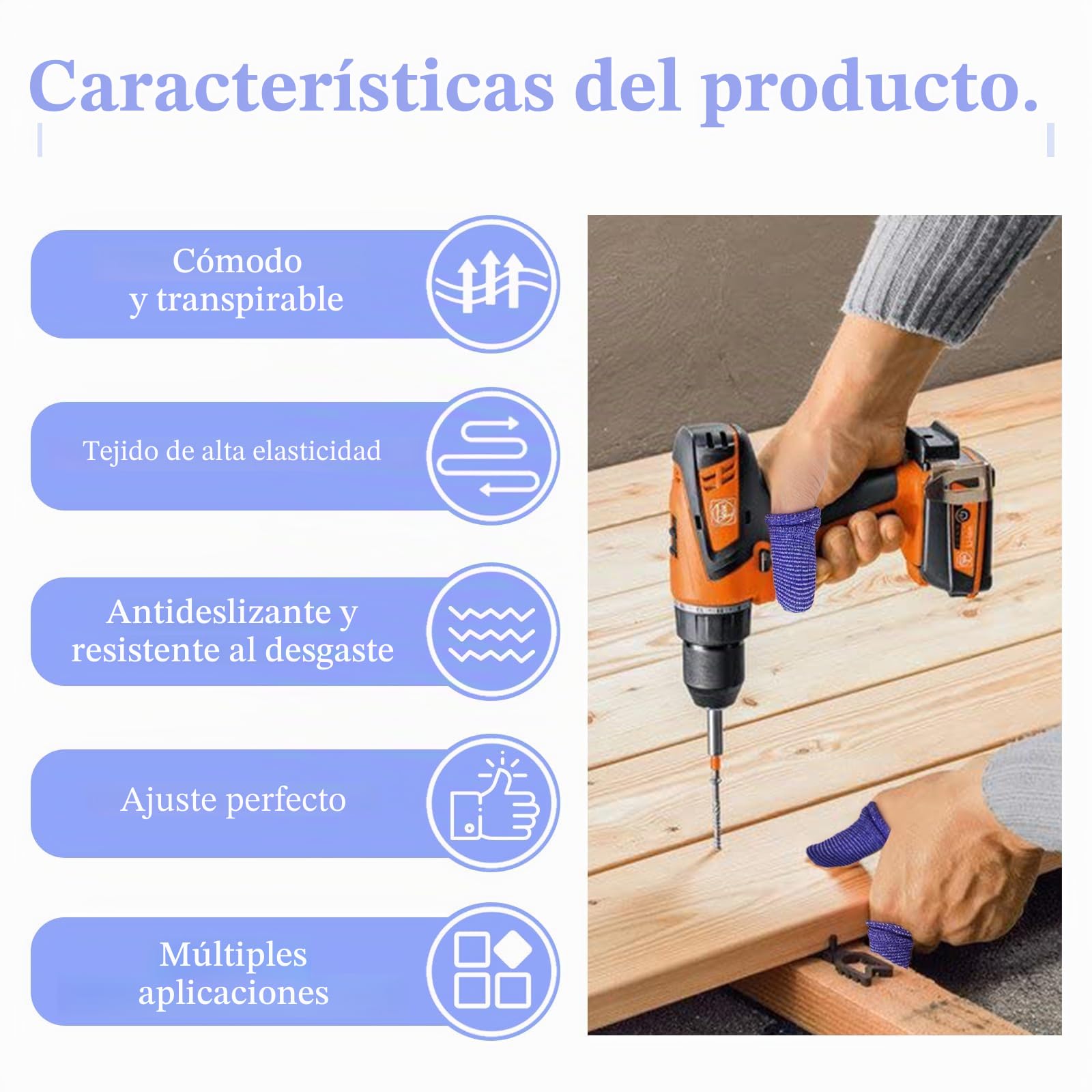 60 Piezas Vendaje De Dedo ApóSitos Para Dedos, Azul Venda Tubular Dedos Dediles Y Blanco Vendas Para El Pulgar, ProteccióN De Dedos En Lesiones, Vendas Tubulares Transpirables para Trabajo, Cocina