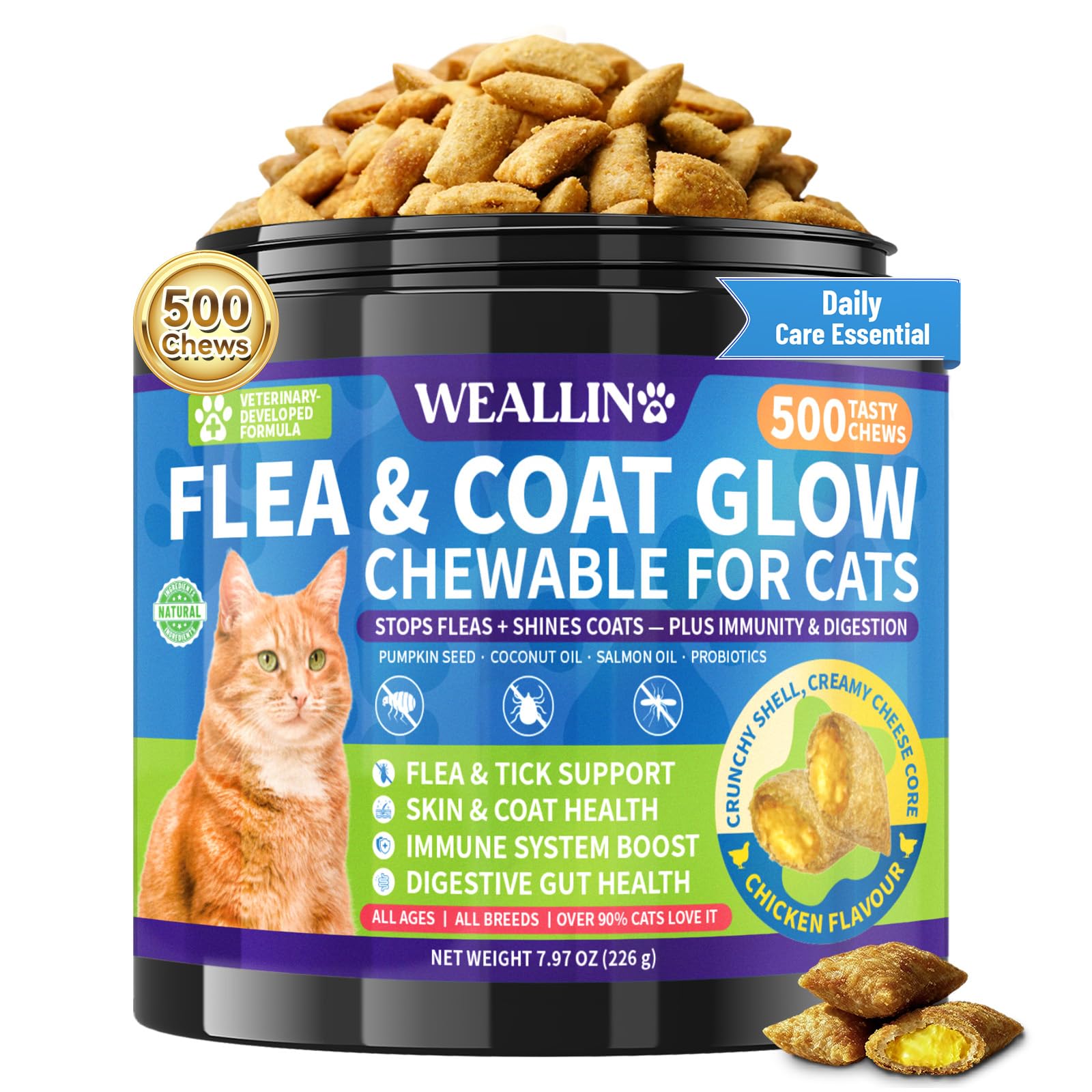 WEALLIN Flea and Tick Prevention, 500 Chews