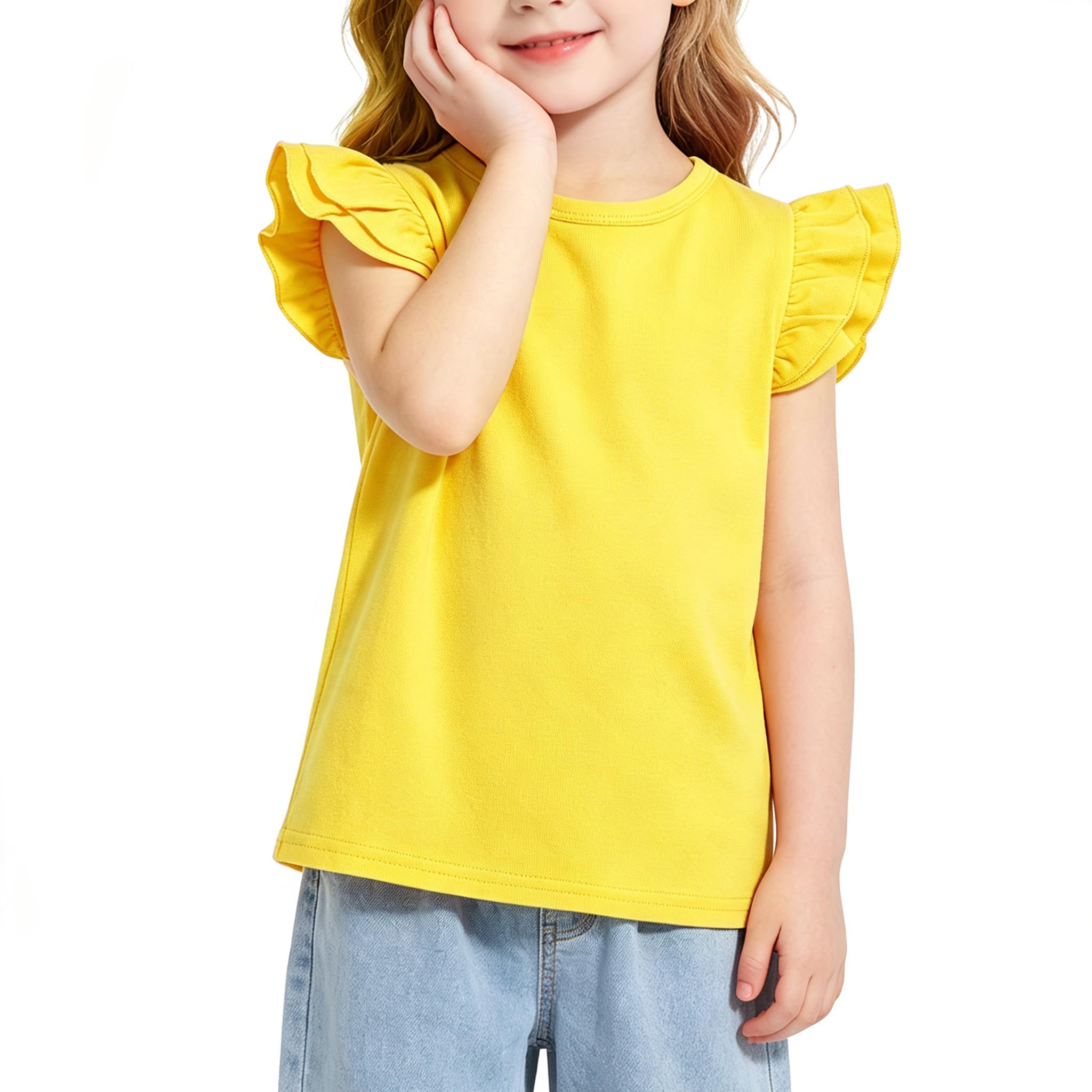 Magic Park 1-14Y Toddler Girl Cotton T Shirt Kids Ruffle Tee Top