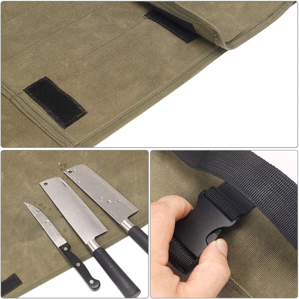 Elite Chef Messer-Rucksack – Vintage Canvas, Wasserabweisend, Mit 20+ Taschen Für Messer & Werkzeuge, Schwarz