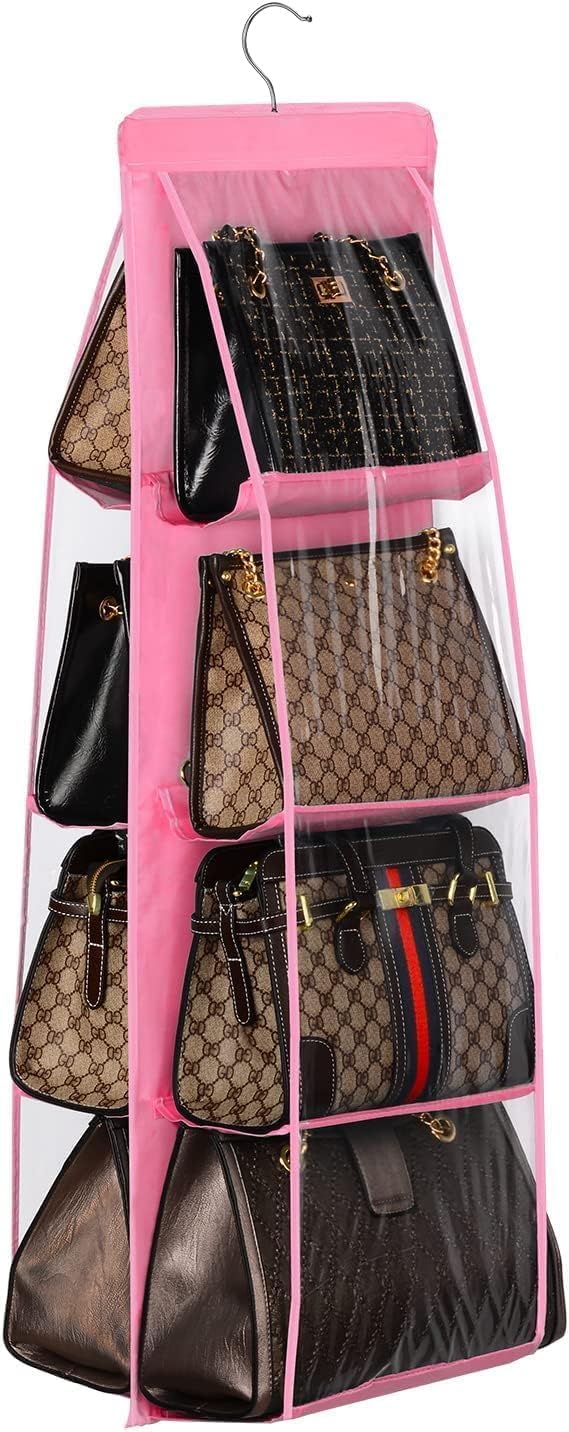 Organizador de bolso, organizador de 8 bolsillos para mujer, organizador de bolsos de mano, organizador de bolsas de mano para mujer, organizador de armario para armario familiar, dormitorio,
