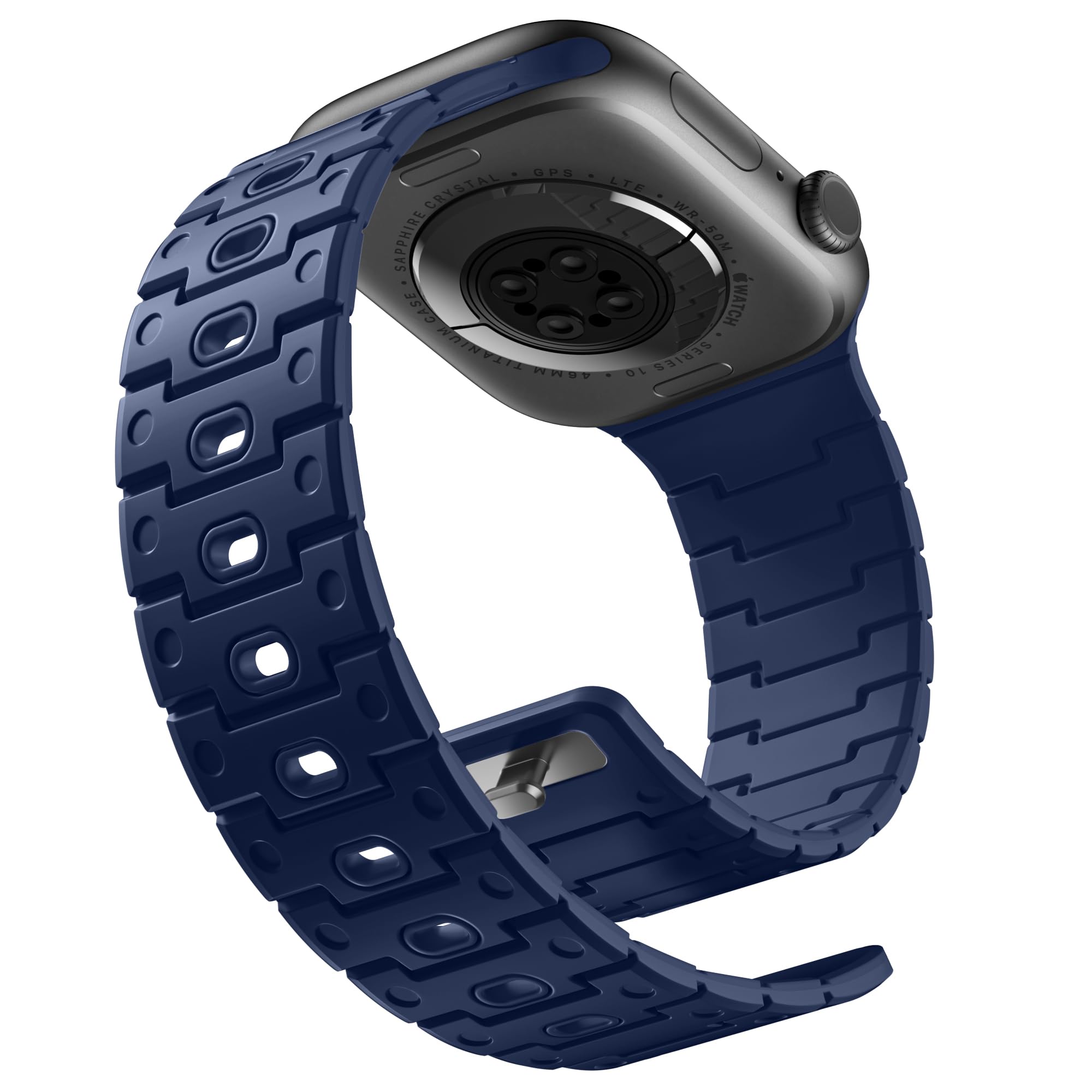 Bandletic Kompatibel mit Apple Watch Ultra 3/2/1 Armband - 49mm 46mm 45mm 44mm 42mm für iWatch Armband SE Ultra Series 11 10 9 8 7 6 5 4 3 2 1 Silikon Sport Magnetbänder Band für Herren Damen