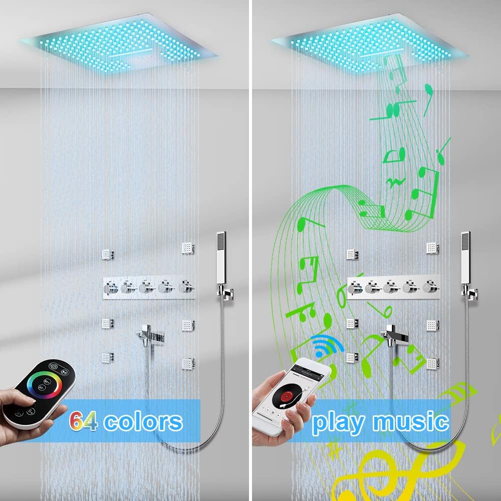 LED Music Shower System with remote control