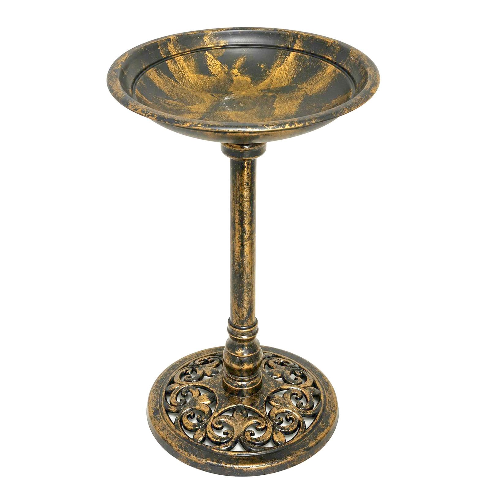 DIVCHI Bird Bath for Garden Freestanding Birdbaths Wild Birds Baths Feeder Bowl Pedestal Birdbath for Outdoors Patio Yard & Lawn Décor (Gold)