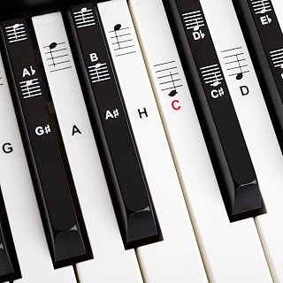 BELFORT® naklejki na klawisze pianina + keyboard na 49, 61, 76, 88 klawiszy + ebook, naklejki na pianino kompletny zesta