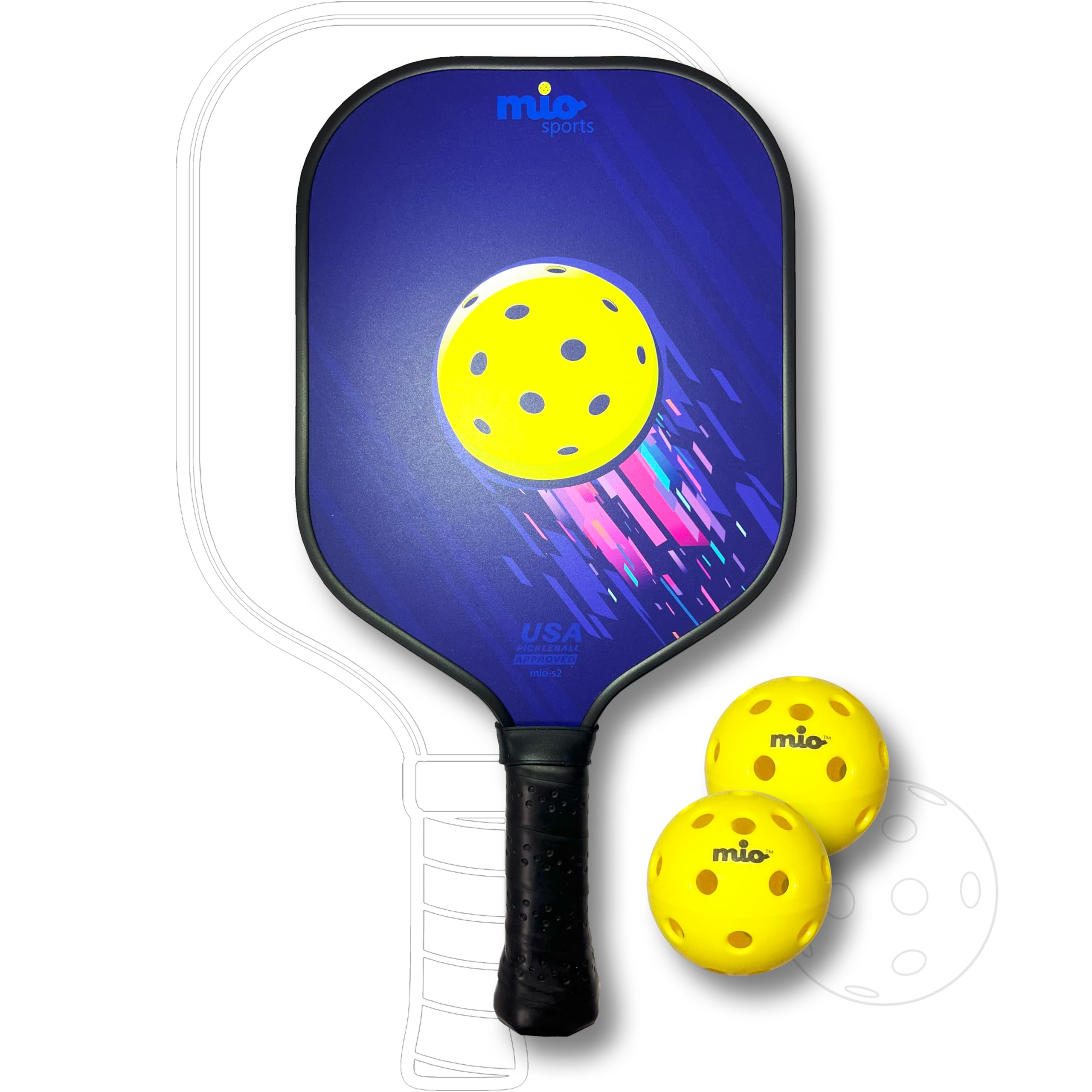 Kid's Pickleball Set (Ages 8-12), USAPA Approved Kid's Pickleball Paddle with Textured Surface for Better Controls and Smaller Balls for Optimal Sweet Spot.