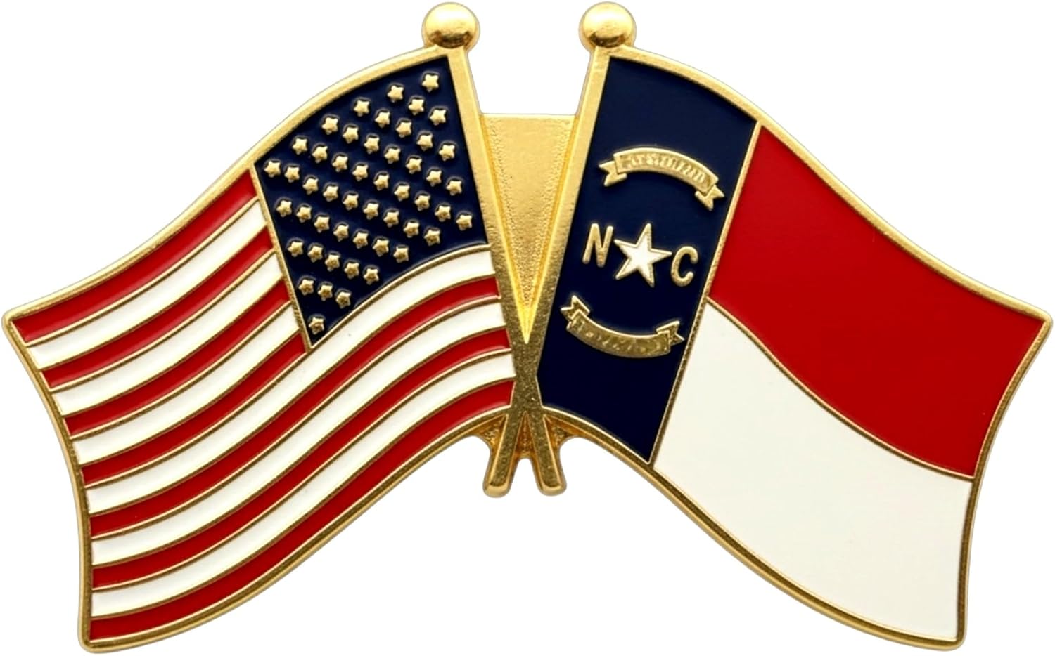 State & USA Crossed Flag Lapel Pins – State American Friendship Enamel Badges