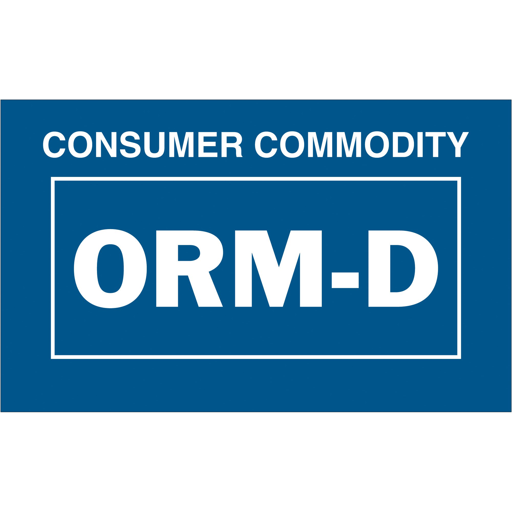 Top Pack Supply 'Consumer Commodity ORM-D' Labels/Stickers, 1 3/8' x 2 1/4', Blue/White, 500 Labels Per Roll (1 Roll)