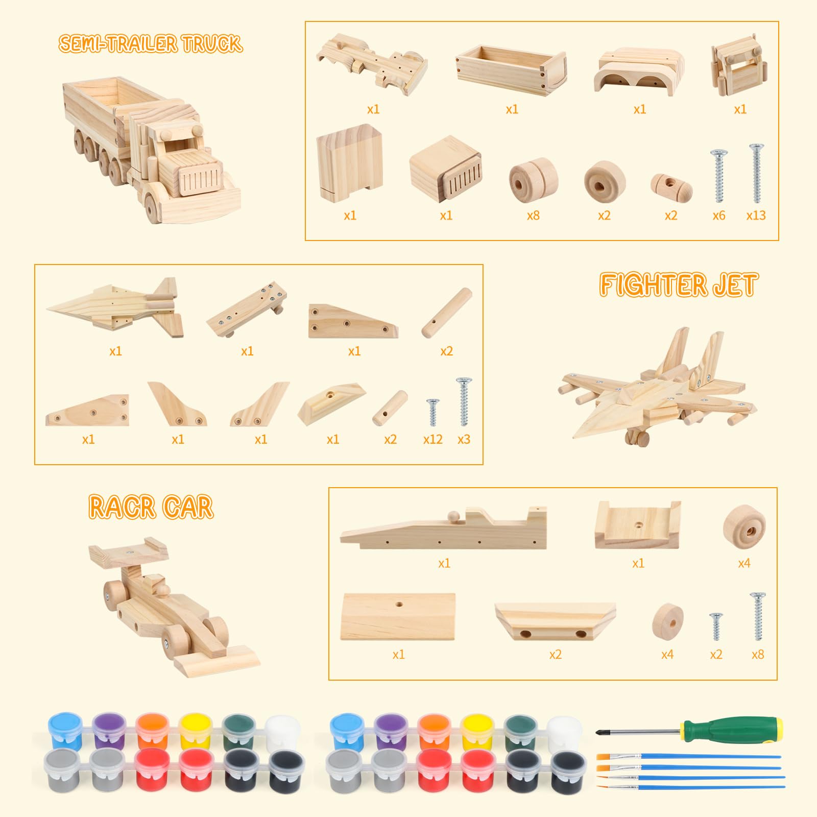 Jacootoys Cassetta in legno per bambini e adulti