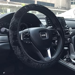 KAFEEK Plush Microfiber Steering Wheel Cover
