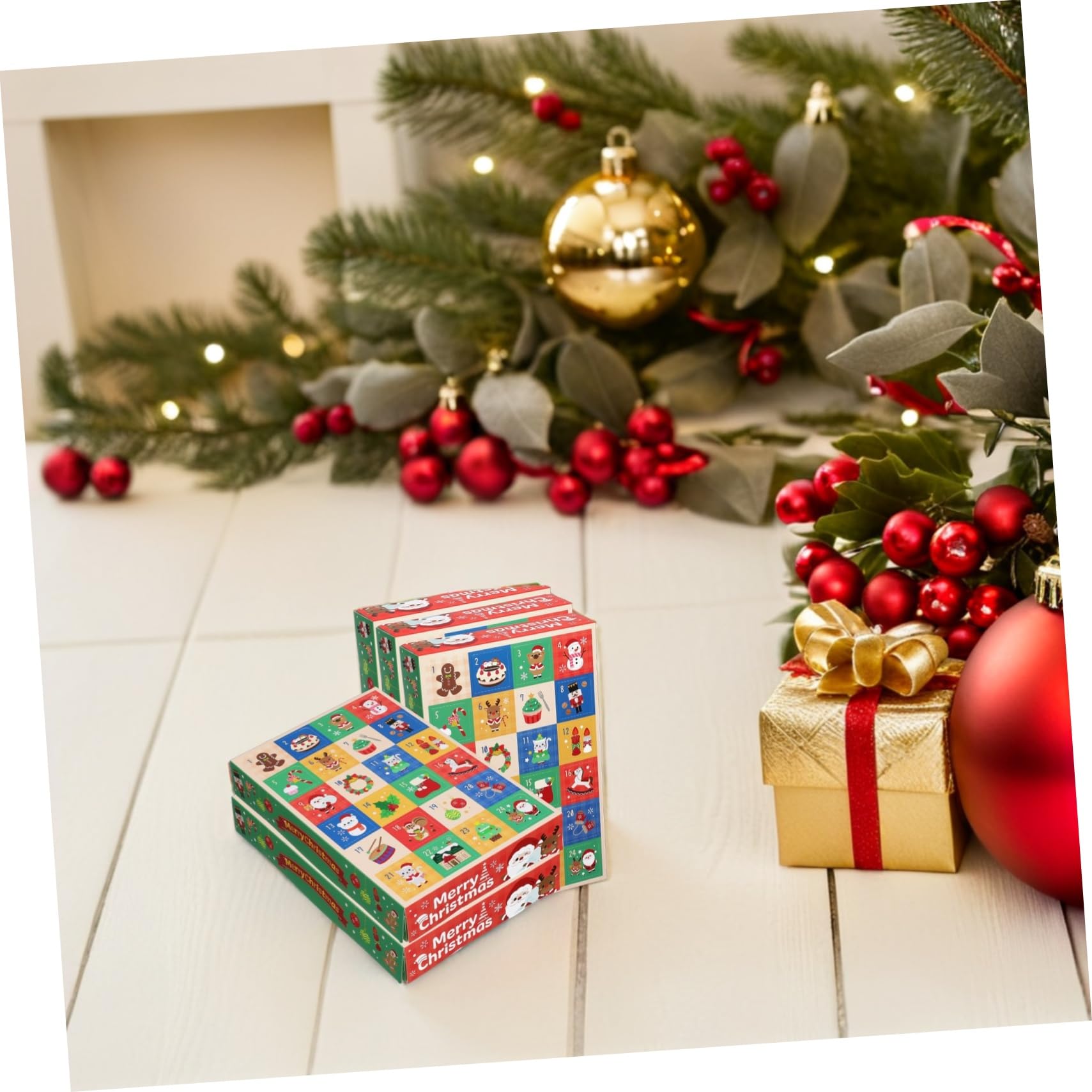 5pezzi Scatole Vuote di Carta per Calendario Avvento Natalizio Regalo per Conto alla Rovescia Scatole Fai da Te per Vacanze Custodia per Regali di Natale Bomboniere Natalizie