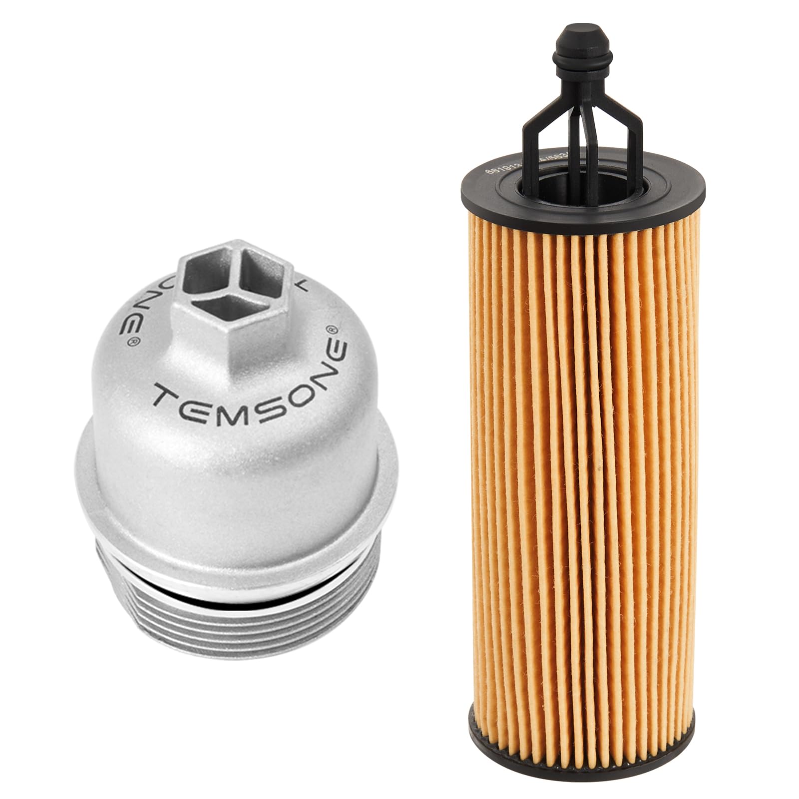 Upgrade Aluminum Engine Oil Filter Housing Cap with Oil Filter Compatible with Jeep Wrangler Chrysler 200 300 Dodge Charger Challenger Ram 1500 ProMaster Replace# 917-190 68191349AA (W/O BYPASS STYLE)