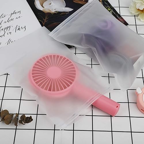 Miniatura 8 de Bolsas de polietileno esmerilado, 100 bolsas de almacenamiento con cremallera de 6 x 9 pulgadas, bolsa de plástico pequeña con cierre de cremallera