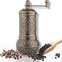 Vista 11 de Molinillo de sal y pimienta negra, molinillo de especias recargable, molinillo de pimienta turca vintage, molinillo de sal auténtico con grosor