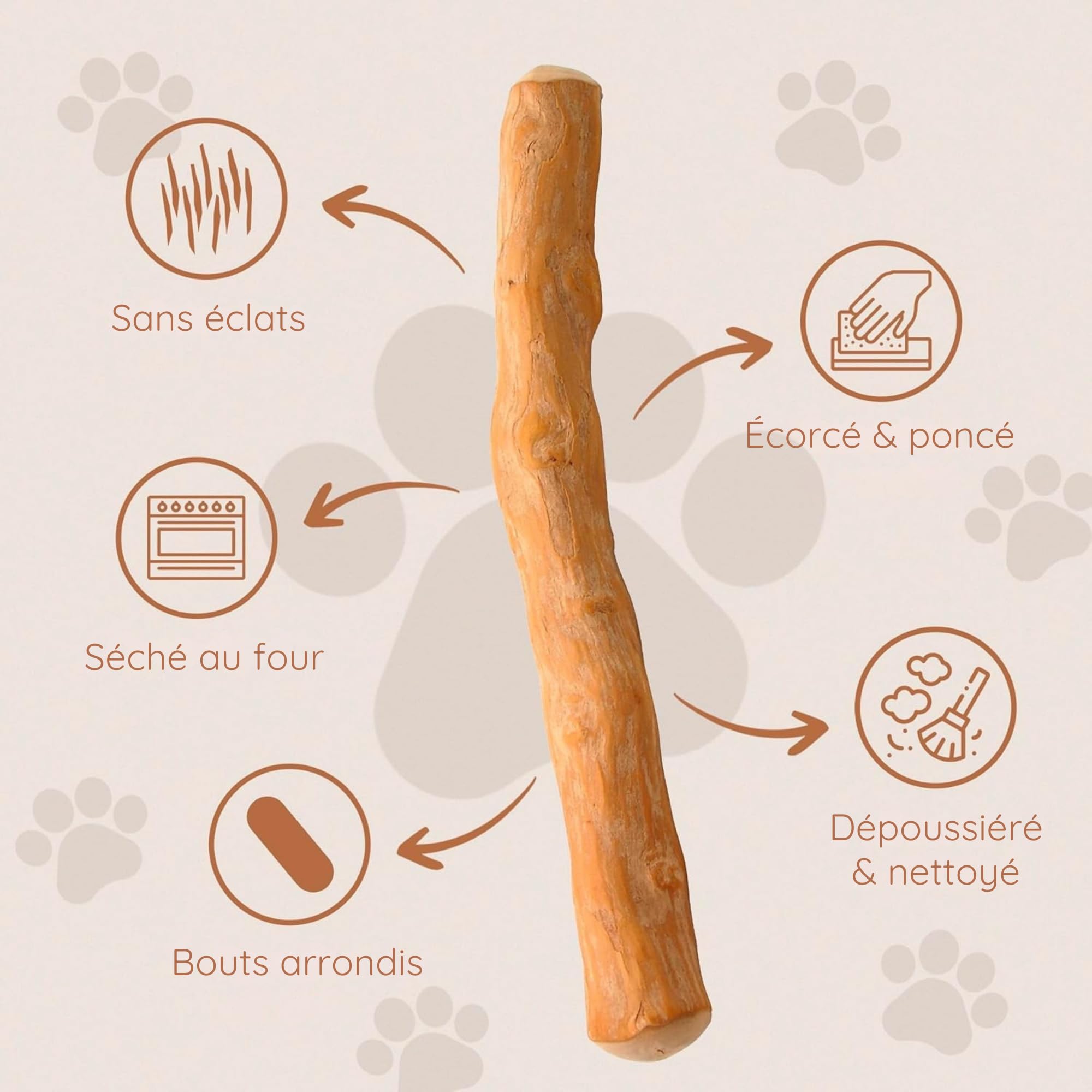 Wildfang® Bois de Café Naturel pour Chien, M – Jouets à Mâcher Robustes pour Mâcheurs Agressifs, Jouets de Dentition pour Chiot, Entraînement des Muscles de Mastication, Chiens de 15 à 25 kg, lot de 3
