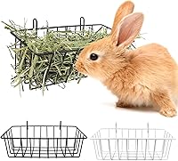 Vista 1 de Comedero de heno para conejos, 2 unidades, soporte de heno para conejillos de indias y animales pequeños, para conejo, jaula de chinchilla, reduce