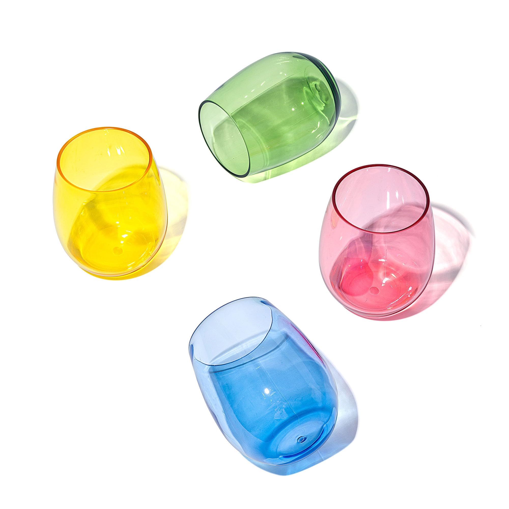 KX-WARE Copas de vino acrílicas irrompibles de 18 onzas, juego de 4 multicolor
