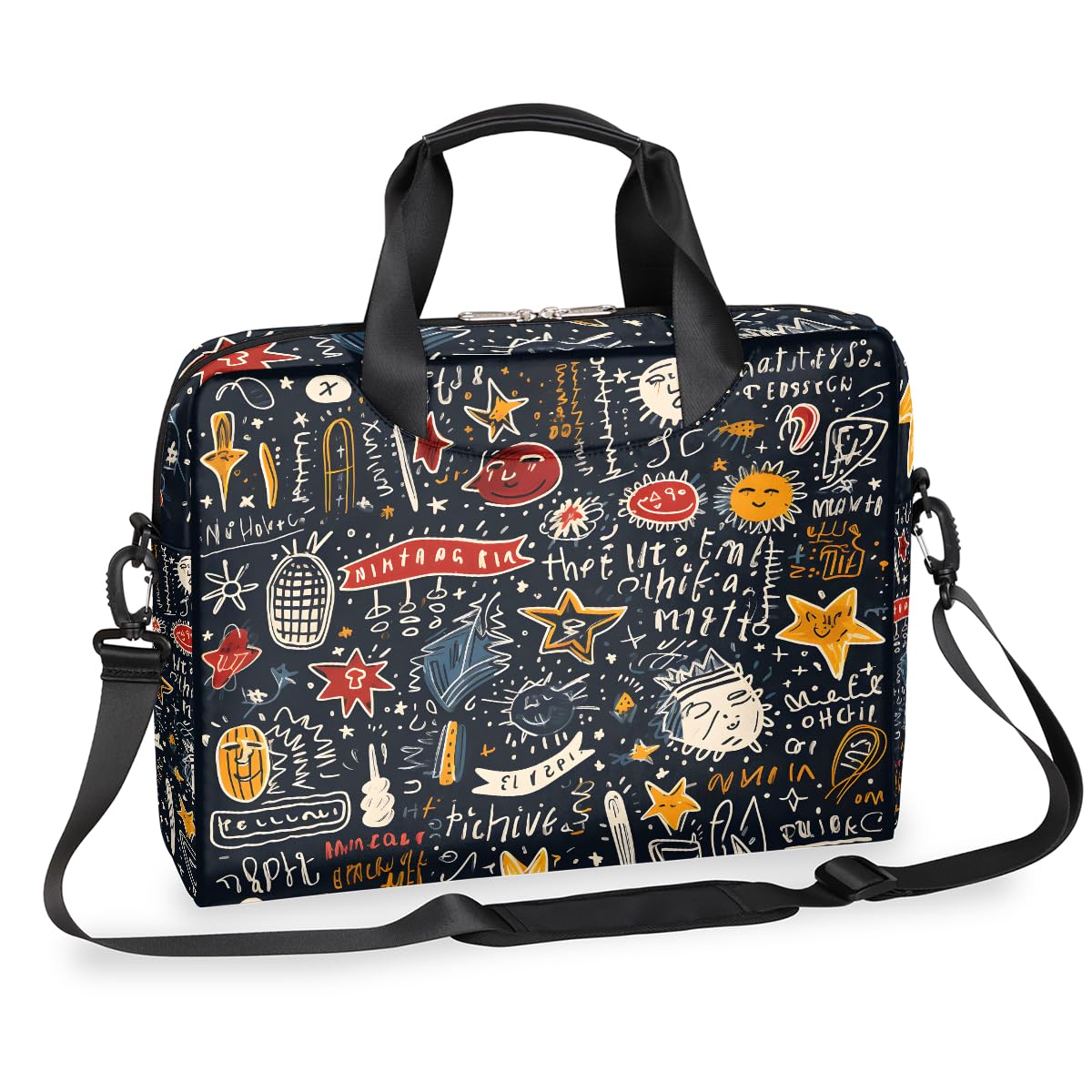 Mexpekil Borsa per computer portatile 15.6 16 Pollice Astratto Hip-hop Graffiti Custodia per Laptop Impermeabile Borsa a tracolla per Donne Uomini