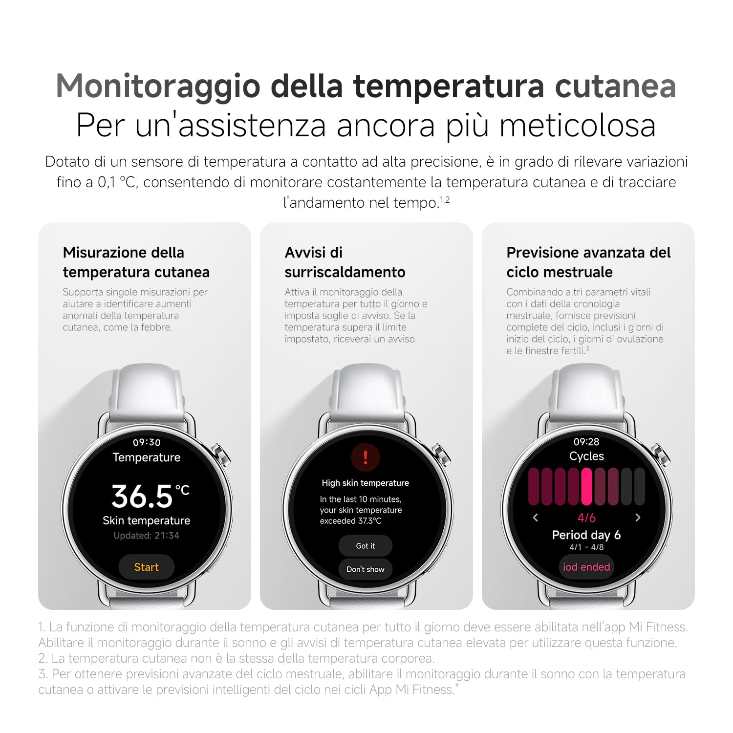 XIAOMI Watch S4 41mm: smartwatch compatto ultra-leggero da 32g, previsione ciclo, controllo della salute con un tap, 150+ modalità sportive, funzioni sicurezza, HyperOS 3, cinturino in pelle bianco