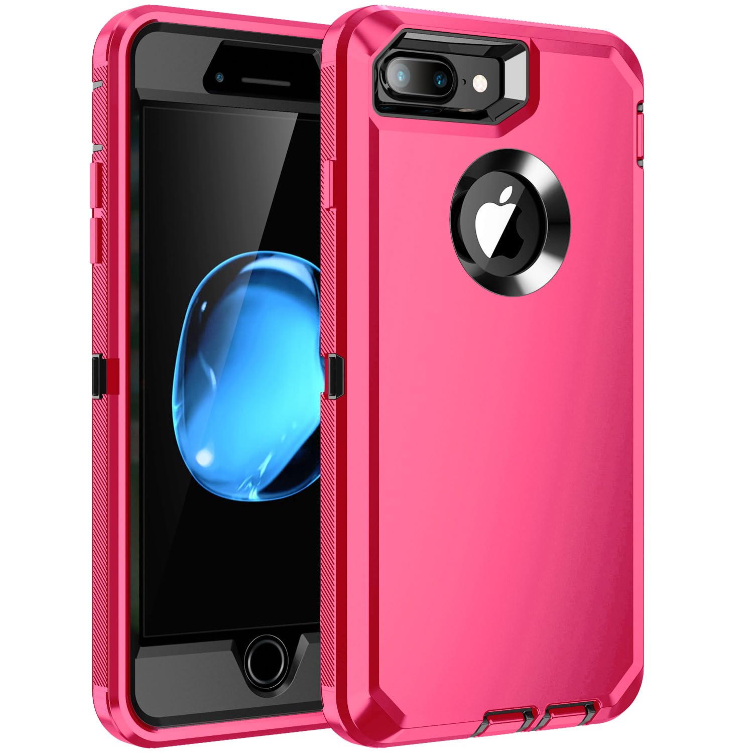 RegSun for iPhone 6s Plus Case, Built-in Screen Protector, Shockproof 3-Layer Full Body Protection Rugged Heavy Duty High ...