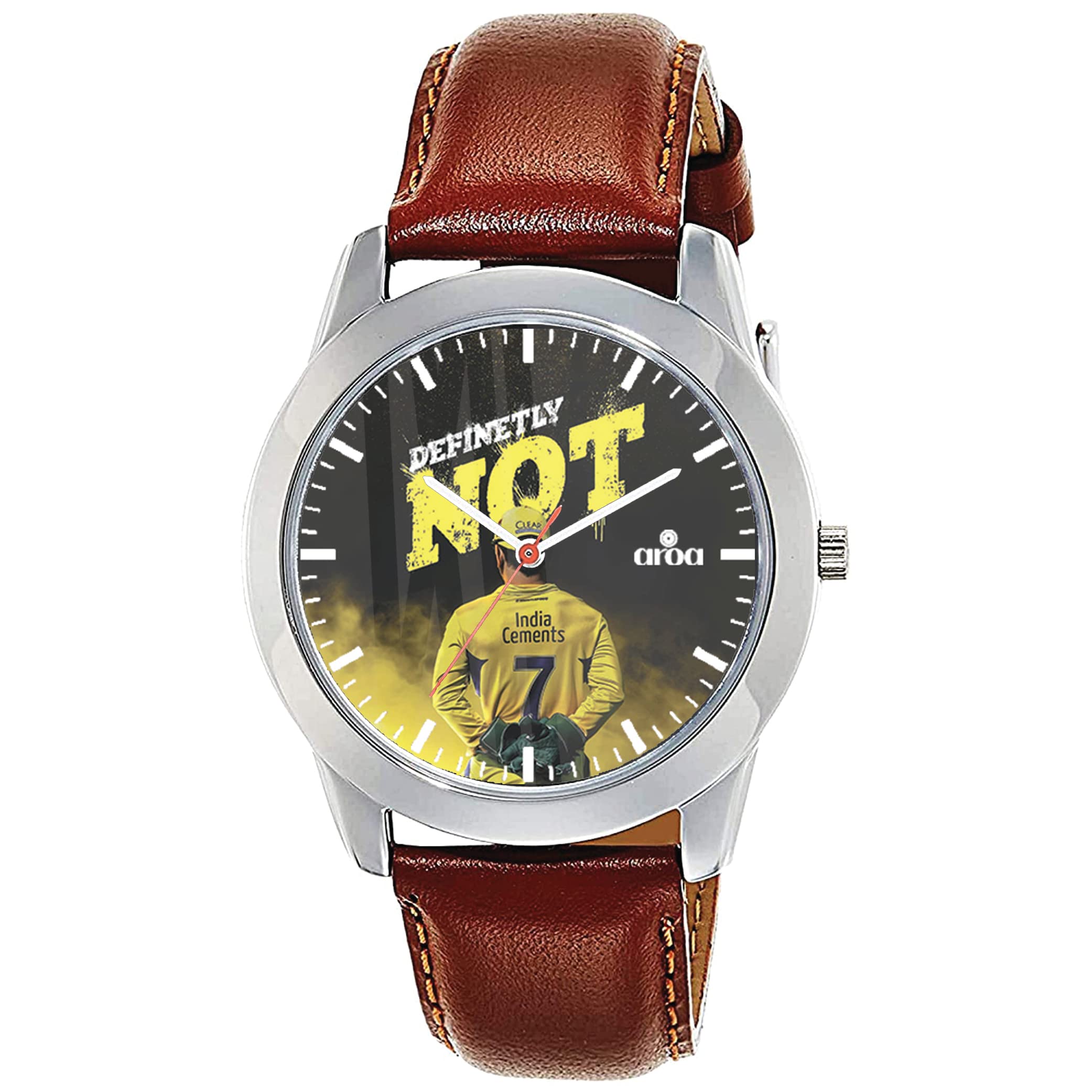 AROA Watch New Watch for Dhoni Definitly NOT Model : 106 Steel Metal Type Analog Brown StrapWatch Black Dial for Men Stylish Watch for Boys (B0BZDM6SJ7) Amazon Price History, Amazon Price Tracker