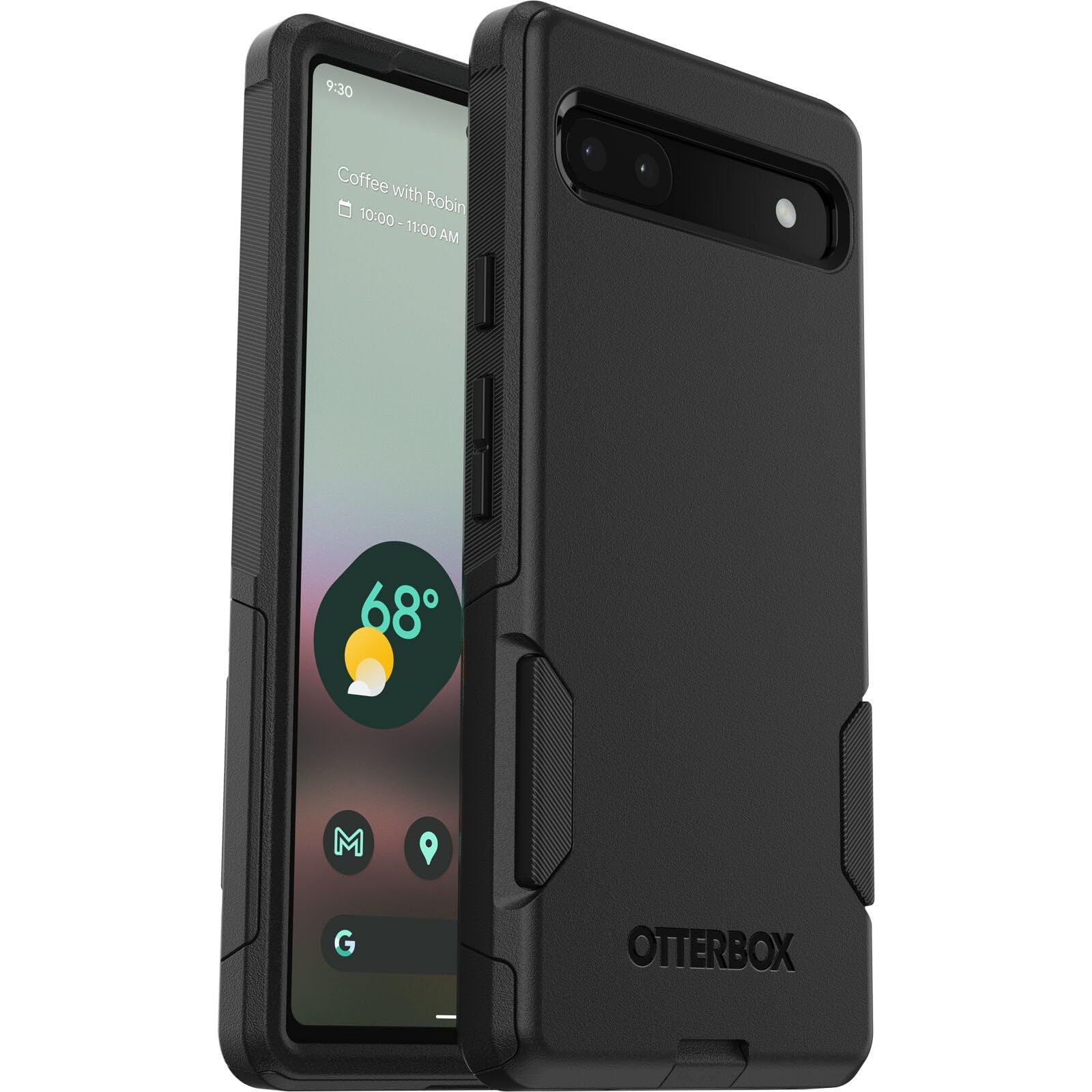 Otterbox Cover per Google Pixel 6a Commuter, Resistente a Shock e Cadute, Testata 3X vs Le Norme Anti Caduta Mil-Std 810G, Protezione antimicrobica, Nero, 77-88019