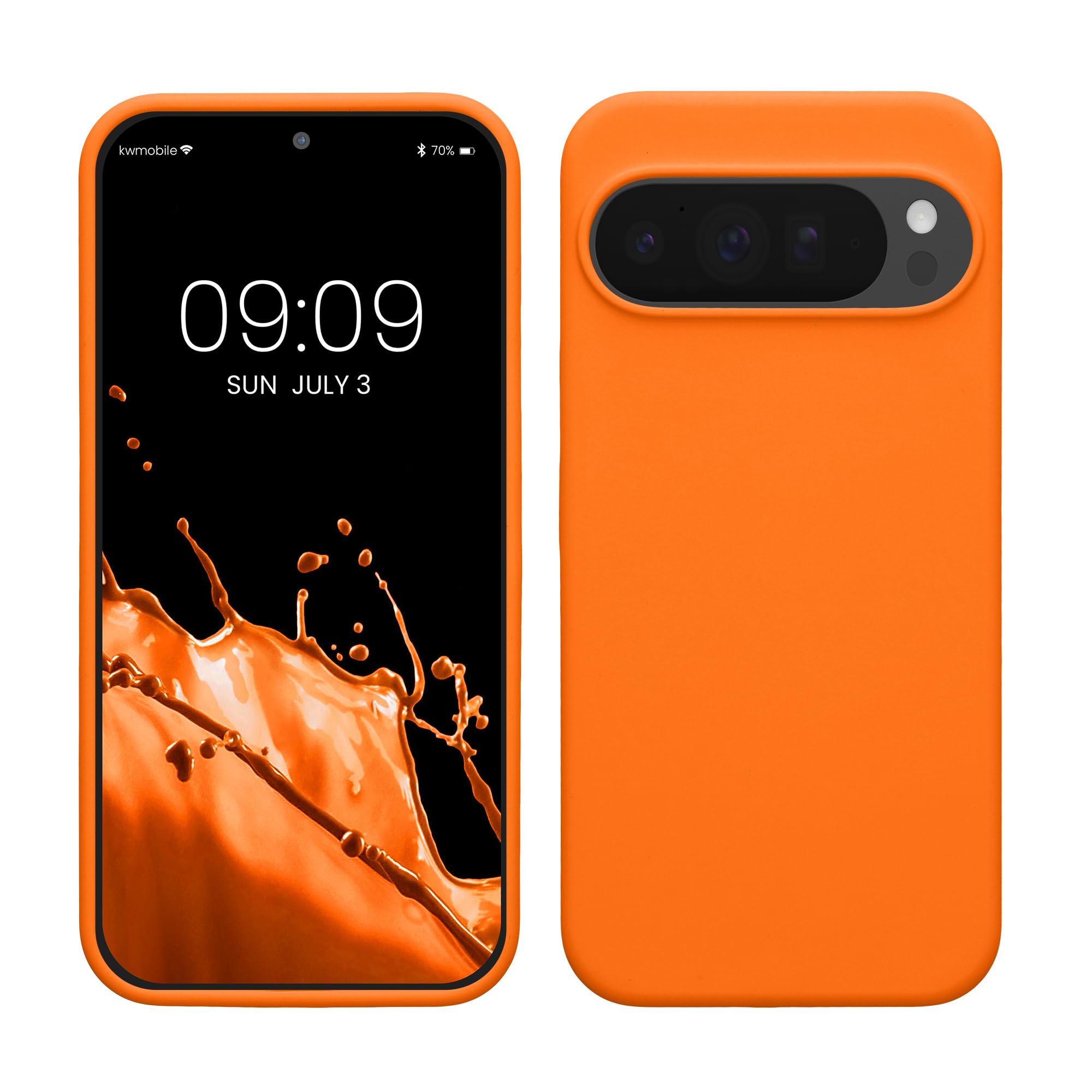kwmobile Case Compatible with Google Pixel 10 Pro XL Case - TPU Silicone Phone Cover with Soft Finish - Fruity Orange
