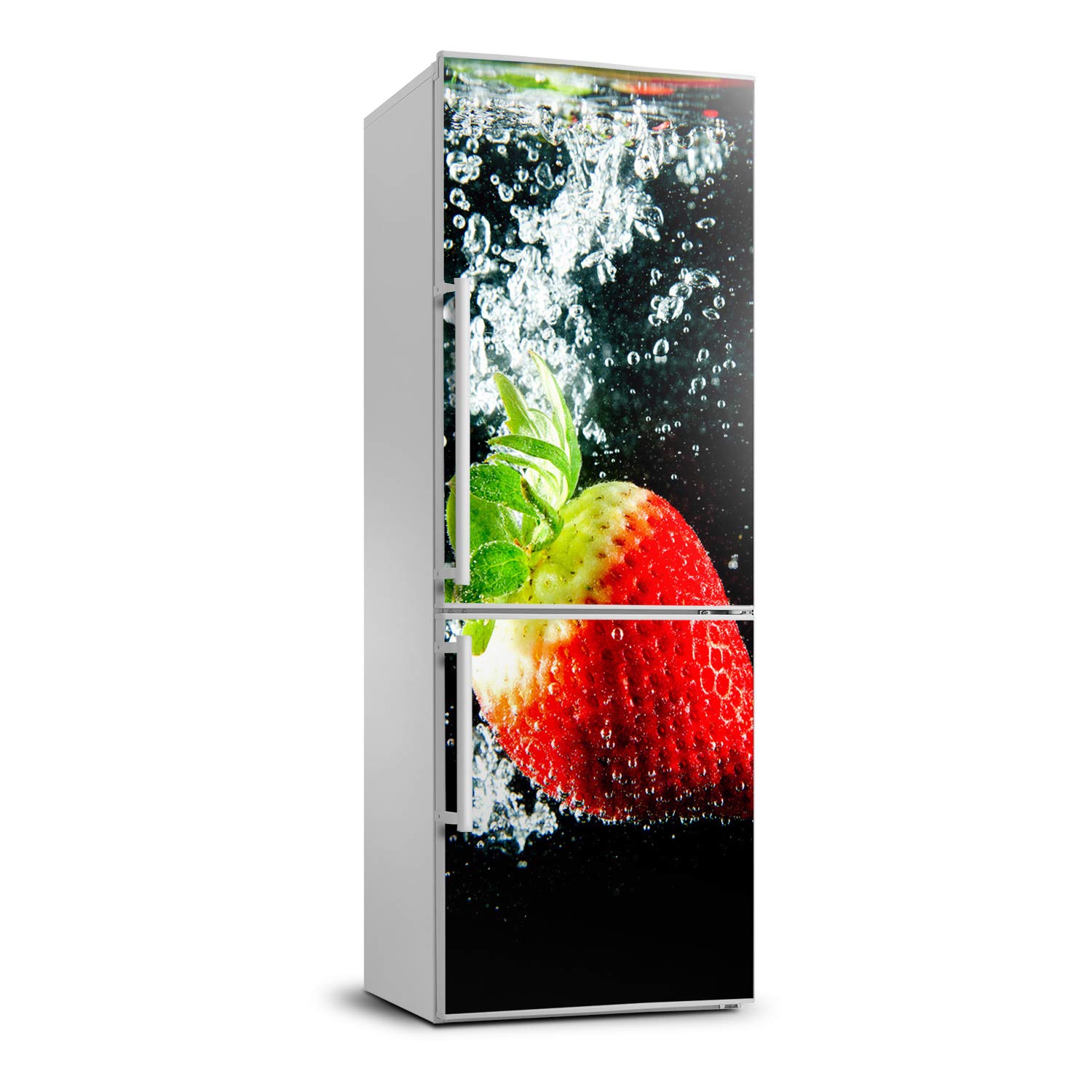 Etiqueta engomada del refrigerador Tulup con diseño impermeable de fresas agua