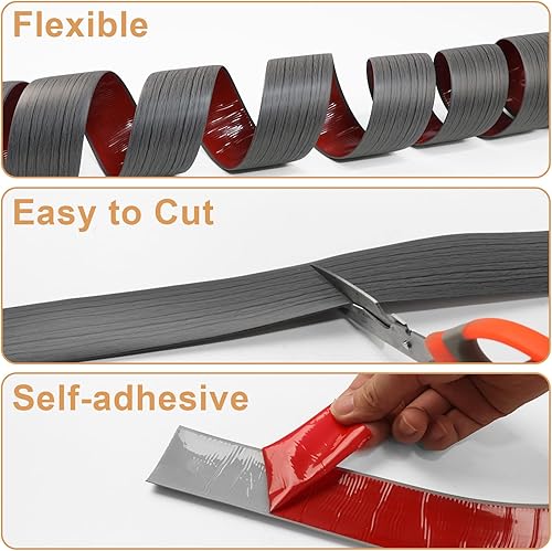 Miniatura 4 de Greymond Tira de transición de piso de 4 pies x 2 pulgadas, laminado adhesivo de vinilo para unir huecos de piso, alfombra, cubierta de umbral,