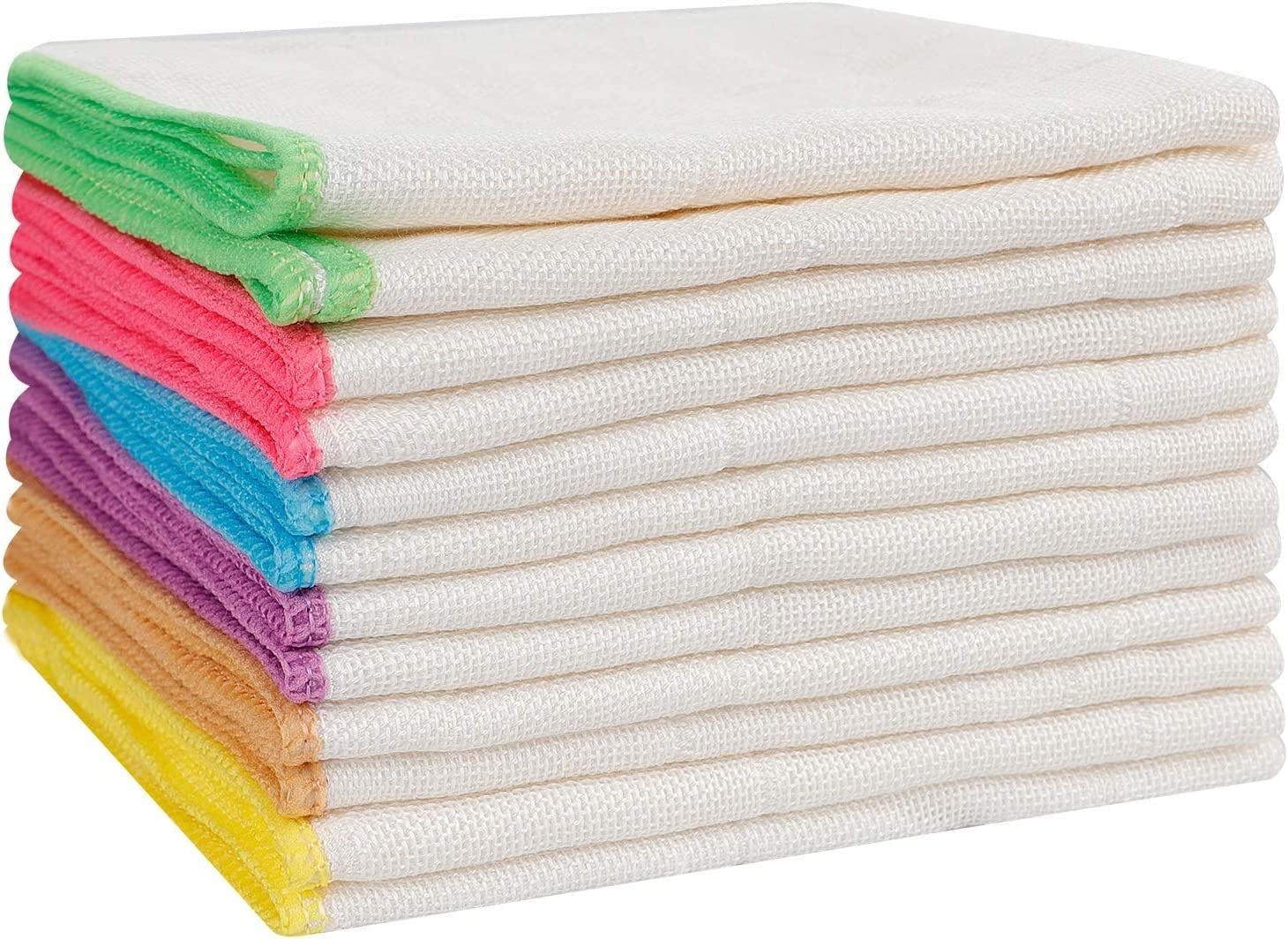 Oidesa Cloths Microfibre Towels10pcs Eco Cloth Bamboo Fiber Dish Towels Reusable Super Soft Eco-Friendly Kitchen Cloths For Furniture Dining Room Table (30X30cm/11.8Inx11.8in)