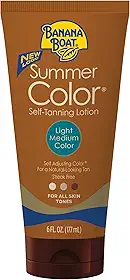 Banana Boat Loção Autobronzeadora Summer Color, 6Oz, Cor Média Clara Para Todos Os Tons De Pele, Loção Autobronzeadora, Loção Bronzeadora Sem Sol, Autobronzeador, 6Oz