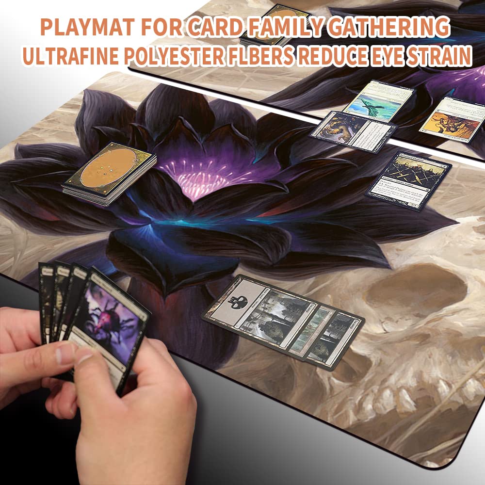 Four leaves Brettspiel MTG Spielmatten+Kostenlose wasserdichte Tasche,TCG Card Game Table Mat Größe 60X35CM Mouse Pad Kompatibel Mit MTG TCG (Black Lotus), 20220823
