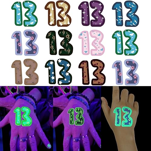 Miniatura 7 de Tuoshei 30 unids eras tour tatuajes temporales número 13 pegatinas de tatuaje accesorios de concierto ídolo accesorios de fiesta de cumpleaños