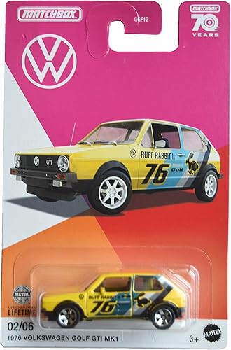 Matchbox 1976 Volkswagen Golf GTI MK1, amarillo Ruff Rabbit II 26