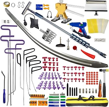 CYGOODS 182pcs/set Car Dent Dings Repair Puller Kit, Paintless Dent Removal Tools, Hail Damage Repair Tool,Dent Remover Big Tools Set for Auto Dent Repair Tools Shop
