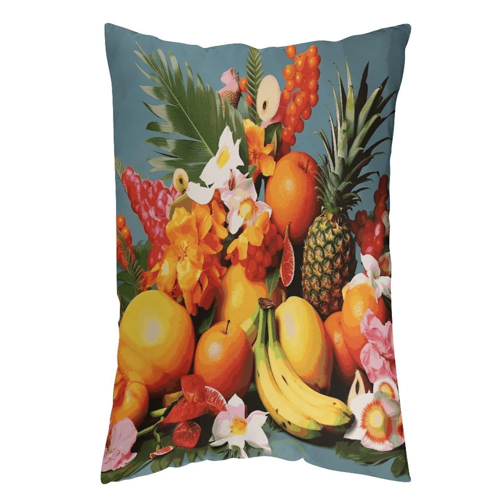 LDGSUPH Tropical Fruits and Flowers Pillow Cases Soft Pillowcase with Invisible Zipper Wrinkle Resistant Pillow Covers Breathable Removable Pillow Protector for Bed Sofa Car 16 "x24