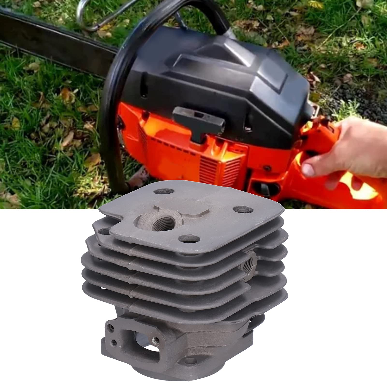 Kit de pistón de cilindro, juego de cilindro de pistón resistente al desgaste, reemplazo de pistón de cilindro resistente a impactos para piezas de motosierra, orificio de