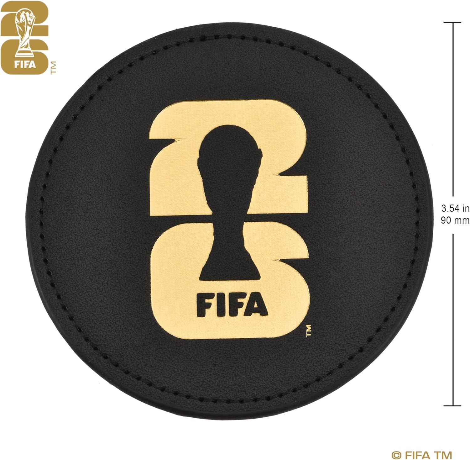 Official FIFA World Cup 2026 Edition - 8oz Whiskey Glass & Leather Coasters Gift Set - 2 of Each - Perfect for Parties, Bars, Tailgates, Mancaves & Gamedays - Once in a Lifetime Drinkware Set