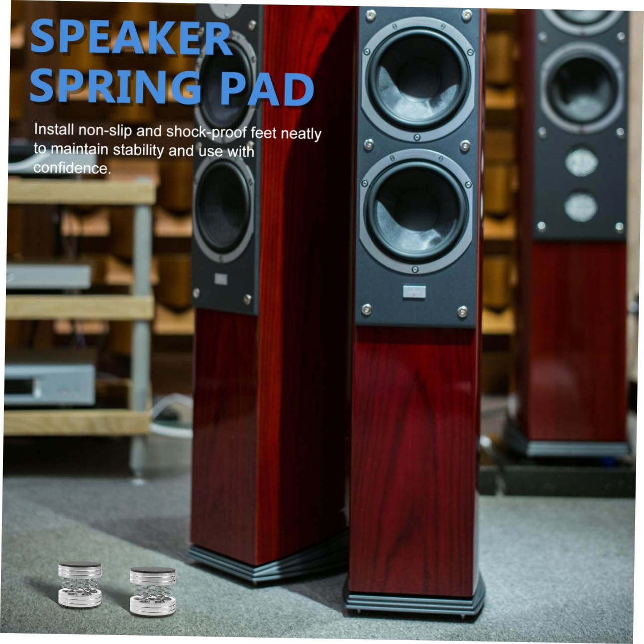 SHINEOFI 4piezas Almohadillas para Altavoces de Aislamiento Acústico Pies de Aislamiento para Altavoces Protector de Suelo para Subwoofer Amortiguador de Vibraciones para HiFi