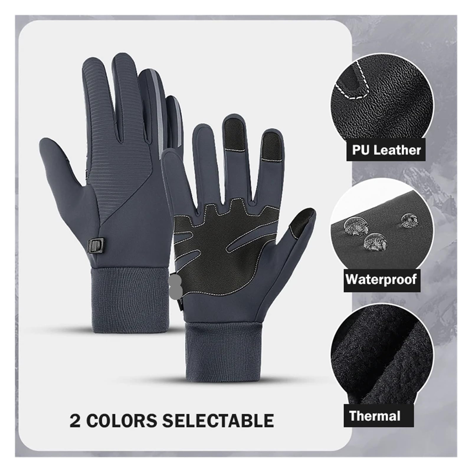 Guanti Da Ciclismo Invernali Guanti da ciclismo invernali Uomo Donna Guanti a dita intere Guanti termici Bicicletta Pesca Sport all'aria aperta Guanti da lavoro Guanti Invernali Ciclismo Uomo Donna(Bl