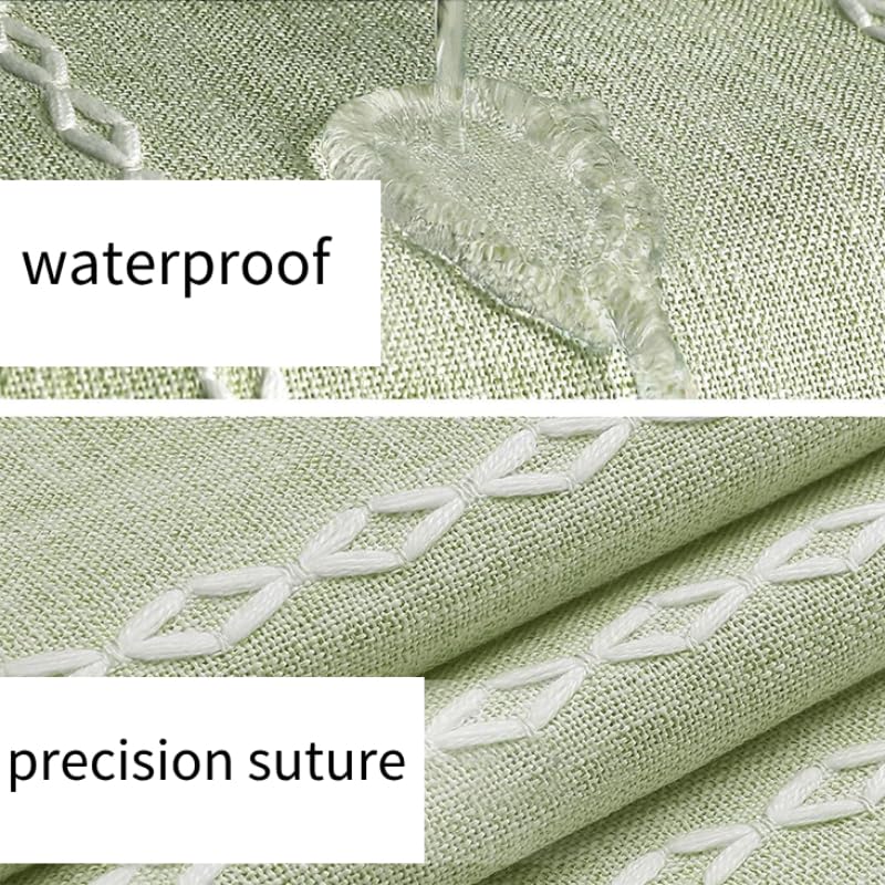 Tenda da doccia verde in tessuto impermeabile 180 x 180 cm, design rustico con frange, per arredamento bagno in stile country, accessorio da bagno chic