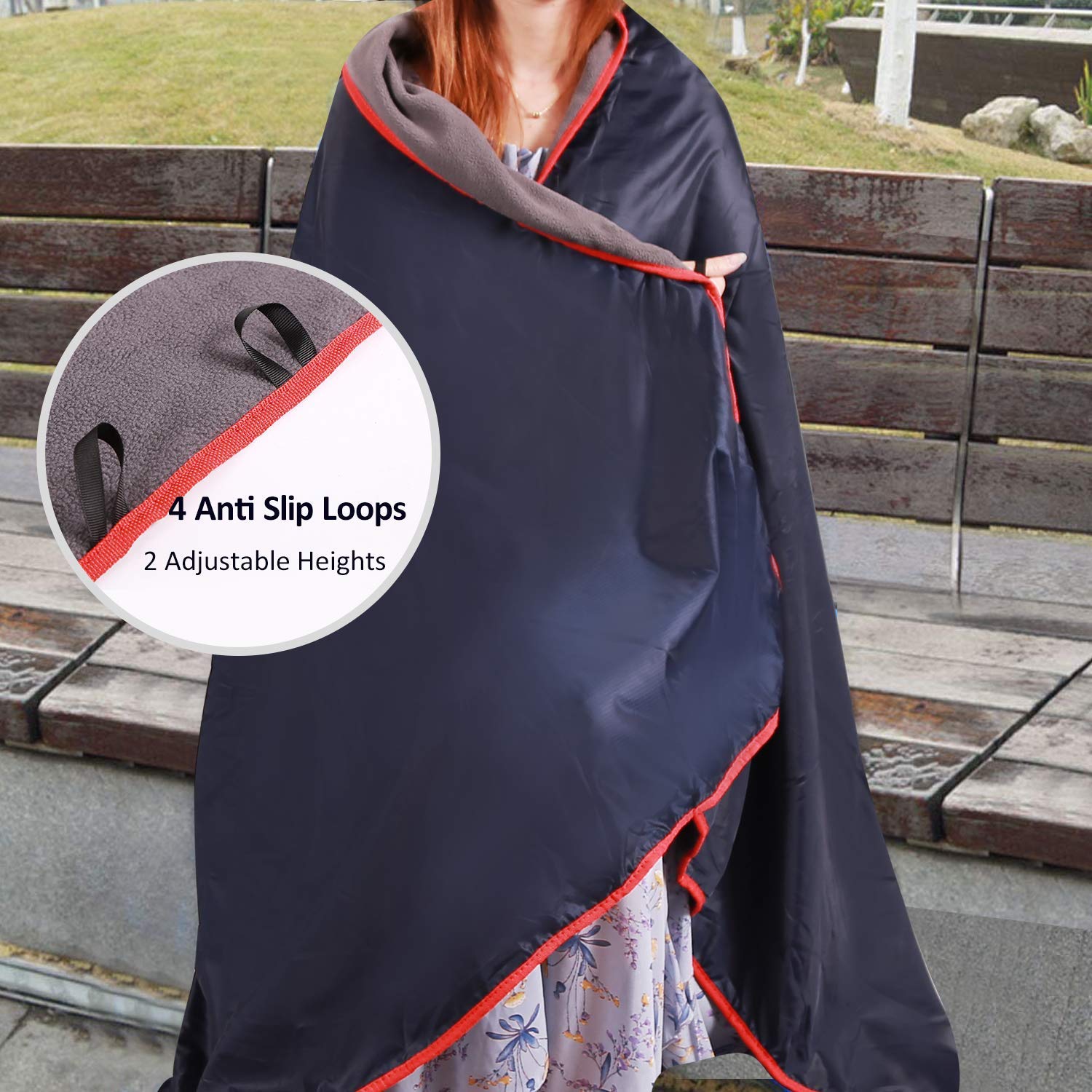 REDCAMP Wasserdichte warme Fleece-Campingdecke, 200 x 150 cm, Überwurfdecke, winddicht für kaltes Wetter, Outdoor, Reisen, Sport, Stadion, Rucksackreisen, Zuhause