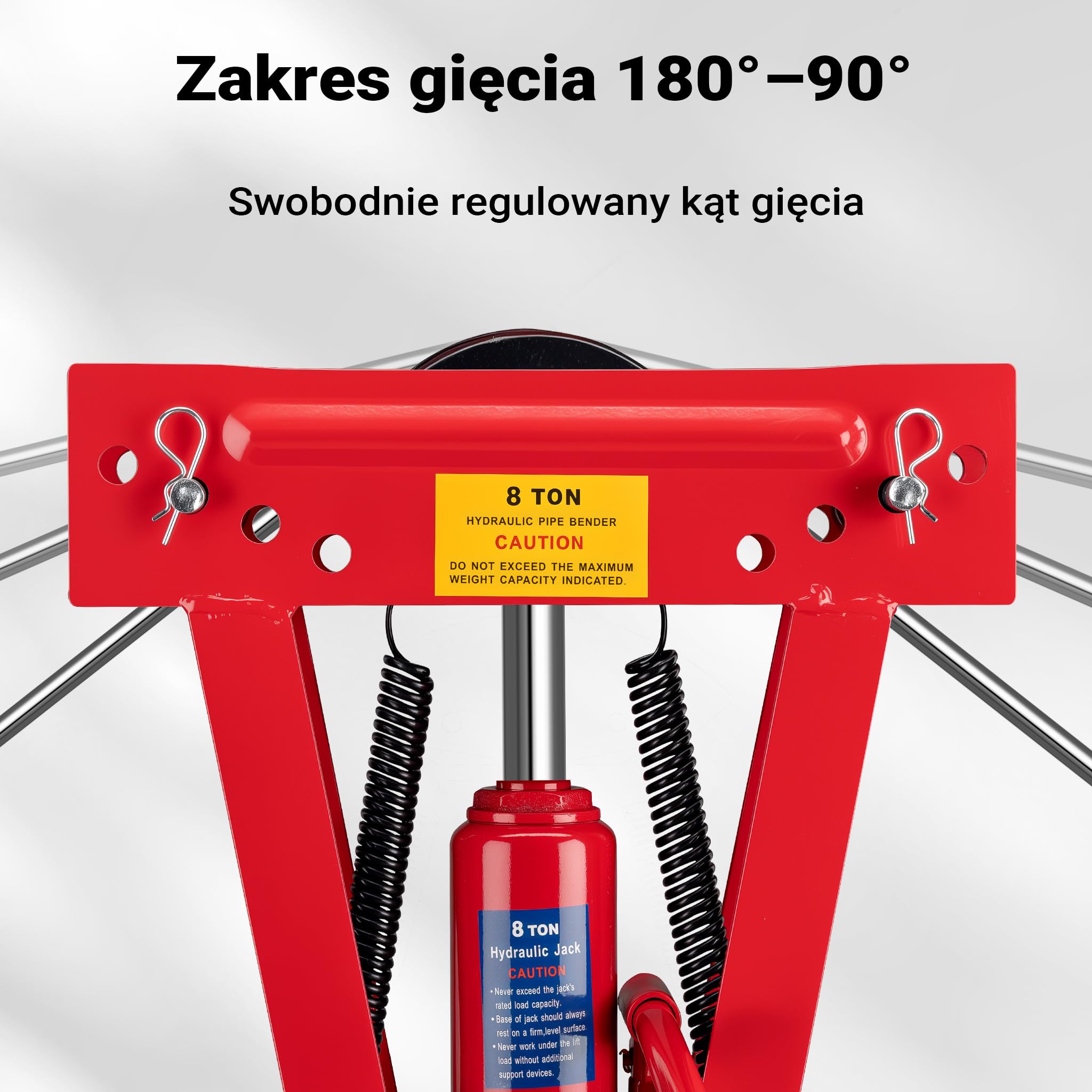 Wiltec hydrauliczna giętarka do rur 8 t, urządzenie do gięcia rur z 4 matrycami Ø 21,3-40 mm, giętarka do rur wraz z matrycami