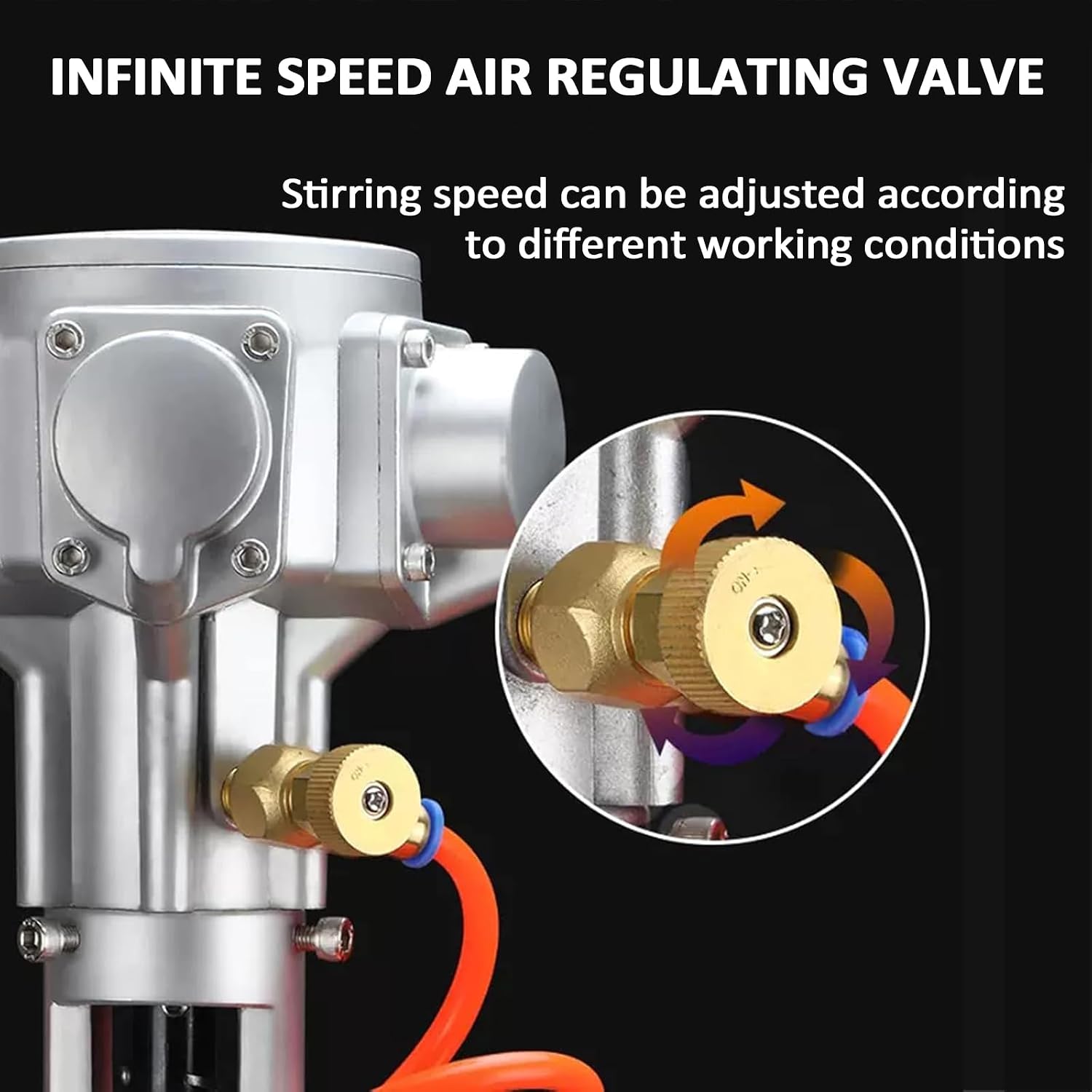 1 Gallon Pneumatic Automatic Paint Mixer, 1/16HP Air Agitator,Ink Coating Mixing Tool with Height Adjustable Stand, for Viscous Liquid Ink Dye Chemicals