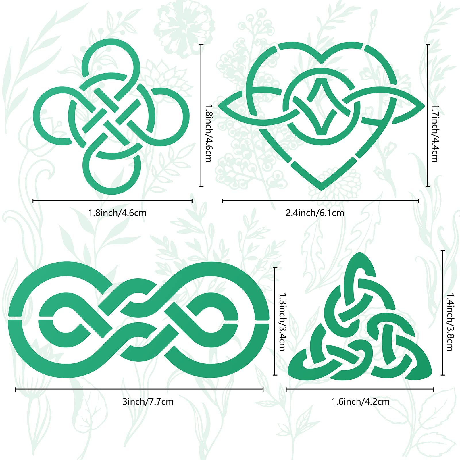 GORGECRAFT 5.5 x 7.5 Wicca Celtic Knot Stencil Wood Carving Stainless Steel Stencils Reusable Viking Symbols Triquetra Stencils Metal Journal Templates for Painting on Wood Wall Canvas Furniture - Image 3